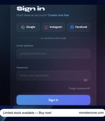 Modern Animated Login Page Template — HTML CSS JS | Social Login (Google, Instagram, Facebook) | Responsive & Dark Theme