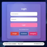 Modern Animated Login Page UI – HTML CSS JavaScript Responsive Template with Social Login