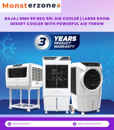 Bajaj DMH 90 Neo 90L Air Cooler | Large Room Desert Cooler with Powerful Air Throw