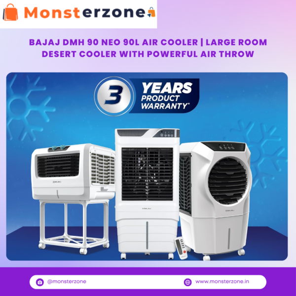 Bajaj DMH 90 Neo 90L Air Cooler | Large Room Desert Cooler with Powerful Air Throw